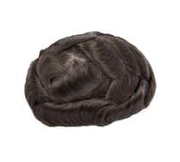 Capelli umani da uomo Toupee 0.12-0.014Mm pelle con nodi parrucche Nero Marrone grigio9 capelli protesi onda toupee 6x9# libero # 120# 3