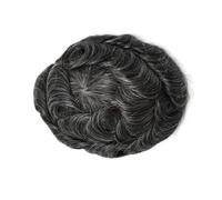 Capelli umani da uomo Toupee 0.12-0.014Mm Pelle con nodi Parrucche Nero Marrone grigio9 Protesi per capelli parrucchino dritto 6x8# libero # 120# 1B30