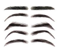 Capelli umani per sopracciglia finte - Pezzi per sopracciglia traspiranti | Estensioni per sopracciglia per trucco, 1 paio di sopracciglia in capelli veri | Sopracciglia finte riutilizzabili in pizzo,