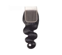 Capelli umani Remy vergini brasiliani invisibili con chiusura in pizzo HD 4x4 trasparenti con chiusura in pizzo Nero naturale densità 150 Facile installazione e rimozione(12inch)