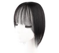 Capelli veri con frangia per donna, 10 x 12 cm, base in seta invisibile senza cuciture per capelli sottili e più volume. Aggiunge volume ai capelli (10 pollici)