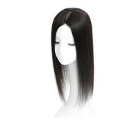 Capelli veri per donne con capelli diradanti, parte centrale, base a clip, copertura 3D a 360°, aggiunge volume di capelli (nero naturale, 8 x 12 cm, 10 pollici)