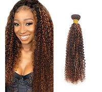 Capelli Veri Tessitura Curly Human Hair Bundles Extension 8A Grade Brazilian Glueless Remy Virgin Hair P430 Highlight Color Kinky Curly Bundles Human Hair Extension For Women 18 Inch