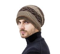 Capello Donna Invernali - Cappello Invernale con Orecchio Berretto da Sci Antivento Termico da Esterno Lavorato A Maglia Spesso per Il Freddo (Khaki One Size)