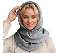 Capello Donna Invernali - Elegante Berretto in Maglia con Sciarpa Integrata Berretto Invernale Caldo con Paraorecchie per E (Grey One Size)