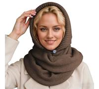 Capello Donna Invernali - Elegante Berretto in Maglia con Sciarpa Integrata Berretto Invernale Caldo con Paraorecchie per E (Brown One Size)