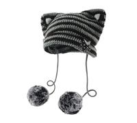 Capello Invernale Uomo, Cappello con Pompon a Stella e Orecchie da Gatto Stile Gyaru Estetico e Carino per Cutecore
