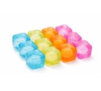 Capestore Cubetti Ghiaccio Riutilizzabili Colorati - Ghiaccioli in Plastica Alimentare Lavabili per Drink e Cocktail, Non Annacquano le Bevande - Sacca a Rete Inclusa (12)