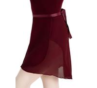 Capezio 126 Gonne a Portafoglio in Georgette, 126, N272, Borgogna, Petite-Small