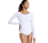 Capezio Body a Maniche Lunghe, Bianco, XS Donna