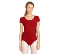 Capezio Body classico da donna a maniche corte, Granato., L