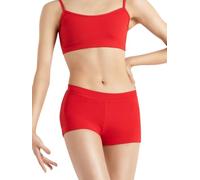 Capezio Team Basic Pantaloncini da Donna a Taglio Corto da Ragazzo, Vita Bassa, Rosso, M