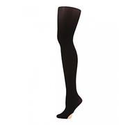 Capezio Collant ultra morbidi per le transizioni, collant da donna senza piedi o con piedi per prestazioni di danza, collant versatili e di supporto in vita auto-lavorati a maglia, Nero, S