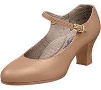 Capezio Women's 2" Character Shoe Dance | Full Grain Leather Upper for Comfort | Ideal for Performances | Elegant Leather Buckle | 35.5 EU, 5M US, Caramel, Dancers of all Levels