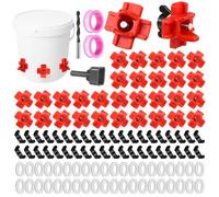 Capezzoli per abbeveratoio per pollo, 40 ugelli automatici orizzontali, kit per pollame, punta da trapano, anelli di tenuta, per secchio, tubo in PVC, barile