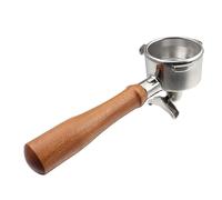 CAPFEI Portafiltro 54 mm doppio beccuccio per Sage/Breville Barista BES 870/878/880 con filtro in legno di noce e acciaio inox portafiltro