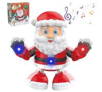 Capgoost Babbo Natale Che Canta e Balla, Babbo Natale Pupazzo, Giocattolo Elettrico di babbo natale con Musica e Luci LED, Santa Claus Che Canta, Figura Musicale Addobbi Regalo Decorazioni Natalizie