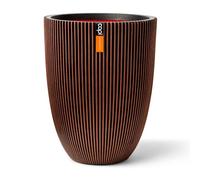 Capi Europe - Barattolo elegante basso Groove NL - 46x58 - Rame - Apertura Ø38 - Vaso da fiori per uso interno ed esterno - KGVCO783