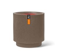 Capi Europe - Vaso cilindro Groove NL - 41 x 43 - Tortora calda - Apertura Ø36 - Vaso da fiori per uso interno ed esterno - KGVWT883