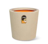 Capi Europe - Vaso conico Groove NL - 36x34 - Ciottolo - Apertura Ø36 - Vaso da interno e da esterno - KGVPE612