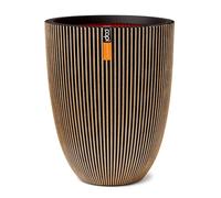 Capi Europe - Vaso elegante basso Groove NL - 46 x 58 - Oro - Apertura Ø38 - Vaso da fiori per uso interno ed esterno infrangibile - 100% riciclabile - KGVGB783