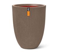 Capi Europe - Vaso elegante basso Groove NL - 46x58 - Marrone talpa caldo - Apertura Ø46 - Vaso da interno e da esterno - KGVWT783