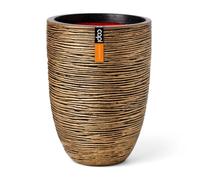 Capi Europe - Vaso elegante basso Rib NL - 34x46 - Oro - Apertura Ø34 - Vaso da interno e da esterno - KBGR782