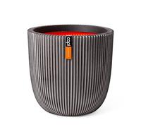 Capi Europe - Vaso da fiori a sfera Groove NL - 35 x 34 - Antracite - Apertura Ø29 - Vaso da fiori per uso interno ed esterno - Infrangibile - 100% riciclabile - KGVZ932