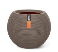 CAPI EUROPE - Vaso palla Rib NL - 62x48 - Tortora caldo - Apertura Ø40 - Vaso per uso interno ed esterno - Infrangibile - 100% riciclabile - KWTR271