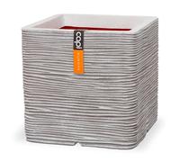 Capi Europe - Vaso quadrato Rib NL - 30x30 - Avorio - Apertura Ø30 - Vaso da interno e da esterno - KOFI902
