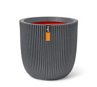Capi Europe - Vaso sferico Groove NL - 35x34 - Grigio scuro - Apertura Ø35 - Vaso da interno e da esterno - KGVDG932