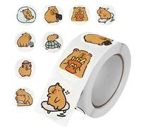 Capibara Adesivi - Simpatici Stickers per Bottiglie D'acqua | Animali Kawaii | Decalcomania Autoadesiva per Album e Moto | Marroni Capybara