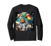 Capibara astronauta con palloncini nello spazio per uomini, donne, bambini Maglia a Manica