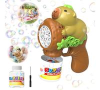 Capibara Automatic Bubble Gun Toy for Children with Bubble Blowing, 360° Leak-Proof, 10000 Bubble/Min, LED Light with 90 ml Solution, Suitable for Girls and Children (AL-2051)