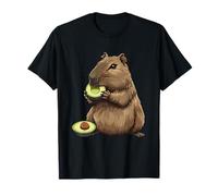 Capibara Avocado Opera D'arte Avocado Fruit Motif Capybara Amante Maglietta