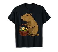 Capibara Avocado Opera D'arte Avocado Fruit Motif Capybara Amante Maglietta
