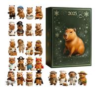 Capibara Avvento Natale, Capibara Avvento Calendari 2025, 24 Giorni Decorazioni Acriliche 2D, Ornamento Per Le Vacanze, Per Casa Albero Di Natale Auto Specchietto Retrovisore Parete Finestra Adulti