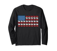 Capibara Bandiera Americana Patriottica 4 luglio Amante degli Animali Maglia a Manica