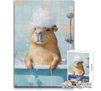 Capibara Bath Time 1000 Puzzle Sviluppo Cognitivo Gioco Divertente Speciale Premuroso Celebrazione Regalo Dimensioni 50x75cm