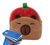capibara - borsa a mano in peluche, portafoglio a tema capibara | borsa organizer portatile per adulti, borsa per soldi multifunzionale, Rosso, Consulte la descripción, Vedere la descrizione