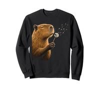 Capibara Che soffia tarassaco Amante Natura Arte Vintage Felpa