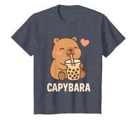 Capibara con Bubble Tea Kawaii Capybara Amante degli Animali Maglietta, Bambini, Pervinca, 6 Anni