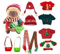 Capibara Con Vestiti,Giocattolo Figura Per Natale | Peluche Capibara Vestito 24.9 cm,Per Ragazzo Ragazza Adulto Giovane Amico Viaggio Decorazione Divano Interno Auto Soggiorno