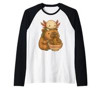 Capibara e axolot Zaino Ramen Kawaii Capibara & Axolotl Maglia con Maniche Raglan
