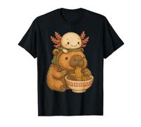 Capibara e axolot Zaino Ramen Kawaii Capibara & Axolotl Maglietta