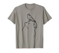 Capibara e Colomba Peaceful Line Art Maglietta