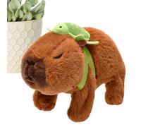 Capibara impagliato - Animale impagliato 15x8x13 cm | Peluche con funzioni interattive, Peluche elettrico, Camminata, Suono, Zaino per tartarughe, Regalo per bambini, Giochi elettrici di Capibara |