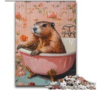 Capibara in bagno, puzzle da 2000 pezzi per adolescenti, giochi divertenti, decorazione da parete, regali unici per compleanno e Natale (70x100cm)