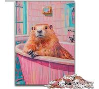Capibara in The Bathroom Puzzle da 1000 pezzi per adolescenti, regalo per antistress, sfida difficile per la decorazione della casa per 14+ anni (50x75cm)