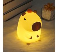 Capibara Lampada, Luce Notturna per Bambini, uce Notturna USB Ricaricabile con Timer, Lucina Notturna Regolabile, Kawaii Silicone Lampada Animale per Camera da Letto, Cameretta, Bambini, Adulti